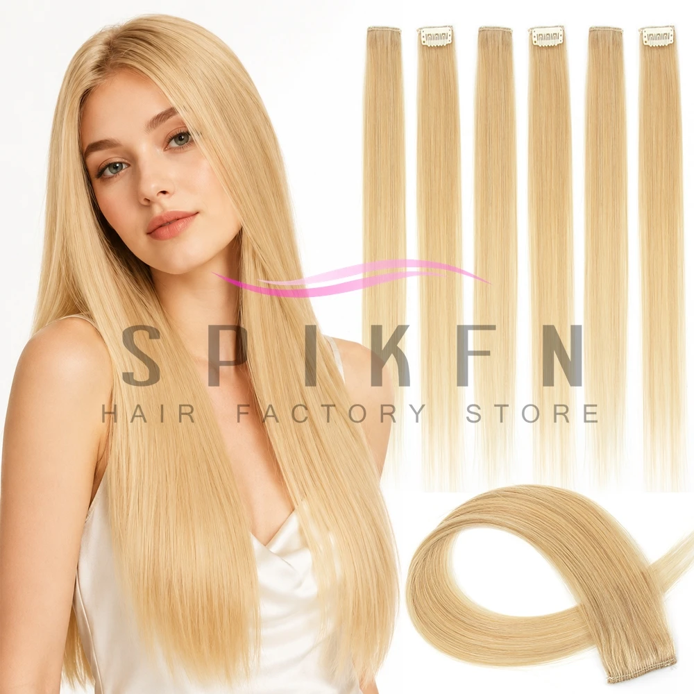 Clip-In Human Hairpieces for Thinning Hair Featuring 30G Natural Straight Blonde Extensions That Blend Seamlessly Easy to Apply