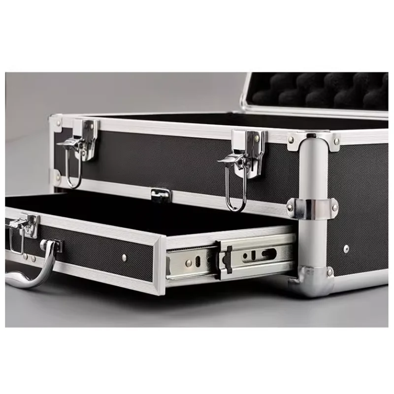 Aluminum Box Metal Toolbox Portable Storage Suitcase With Drawer Repair Beauty Car Box Instrument and Meter Case