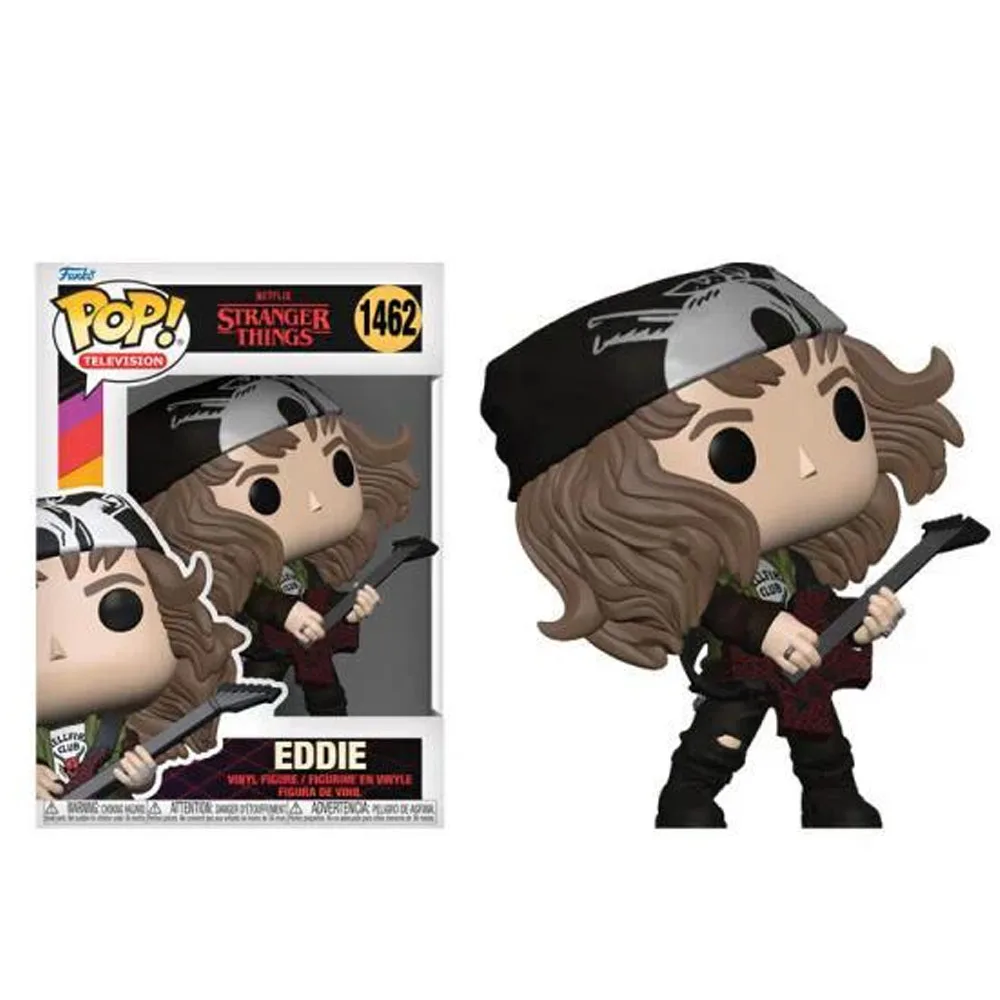 Funko Pop Television Strangers Eddie (مع جيتار) # 1462 أشياء من الفينيل لشخصيات الدمى هدية للأطفال