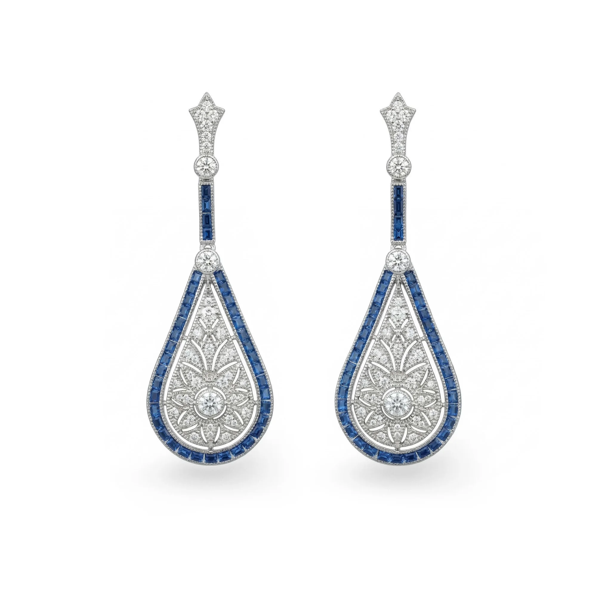 

Vintage Lab Grown Spinel Drop Earrings Art Deco 925 Sterling Silver Statement Fine Jewelry for Women's Engagement banquet Gifts