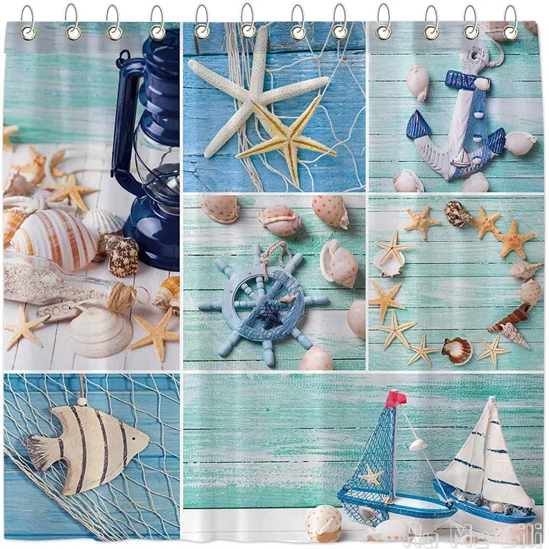 Starfish Anchor Marine Sail Boat Beach Sea Bathroom Background Summer Decor  By Ho Me Lili Home Sets With Hooks Easy Care