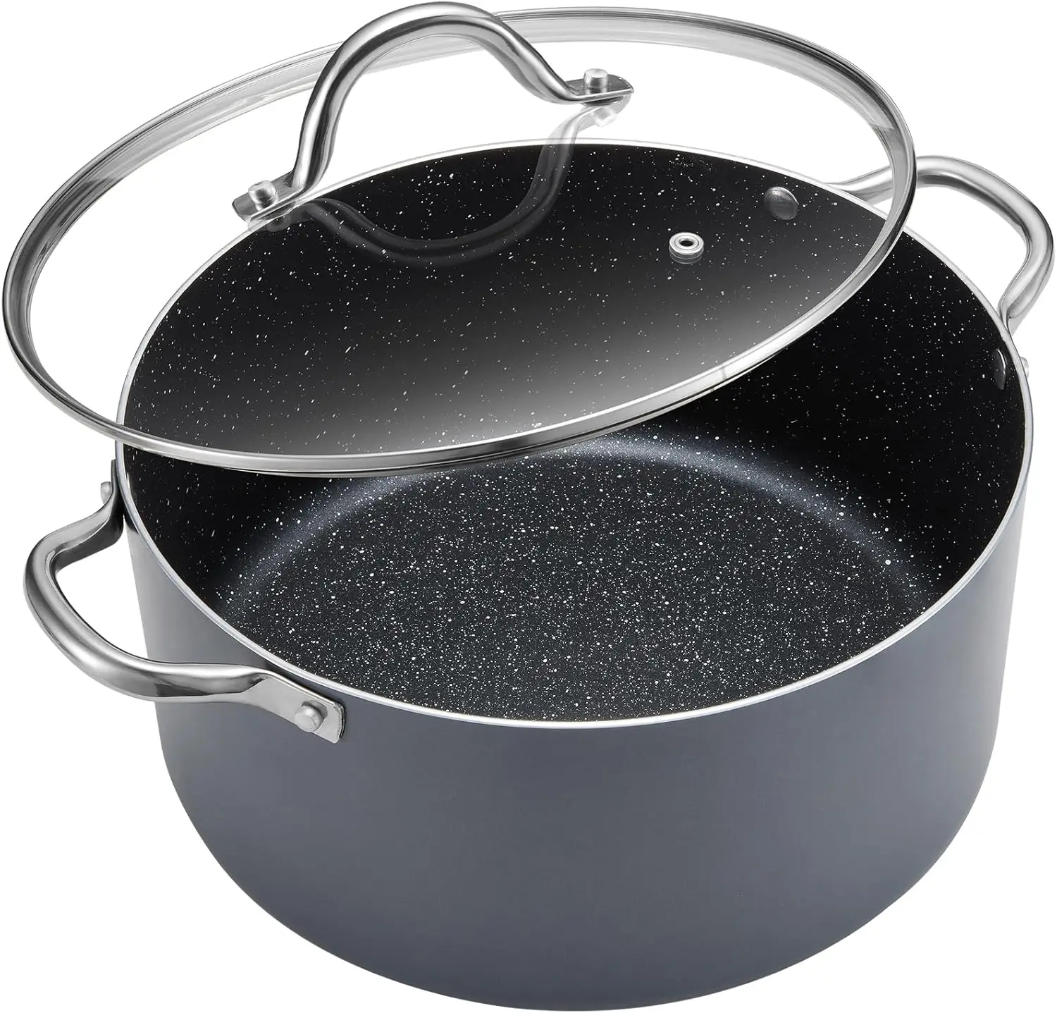 

10 Quart Cooking Pot, Large Non Stick Induction Stock Pot with Lid, All Stove Compatible, 10 QT Aluminum Soup/Stew Pot For Large