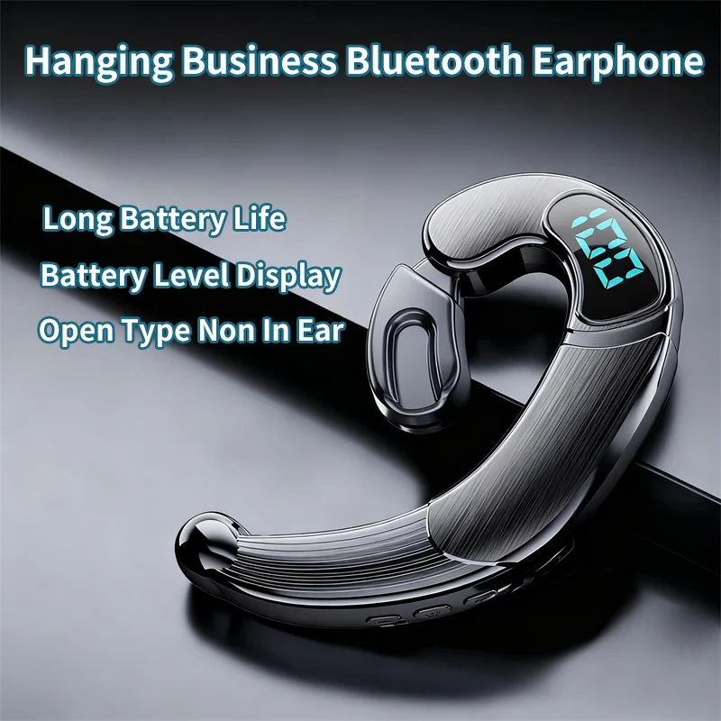 

Ear Hook Style Earphone Business Bluetooth Earphone IPX5 Waterproof Power Display Long Battery Life Light Weight Phone Call