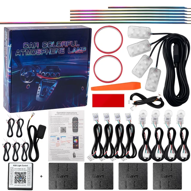 10/14/18 w 1 Zestaw lamp nastrojowych LED 64 213 kolorów RGB Symphony Rainbow Akrylowy zestaw lamp nastrojowych Obsługa jednej strefy Podwójna strefa