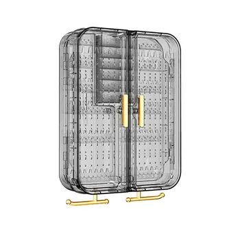 Transparent Visible Jewelry Storage Box Dustproof Large Capacity Jewelry Display Rack Wall-mounted Plastic
