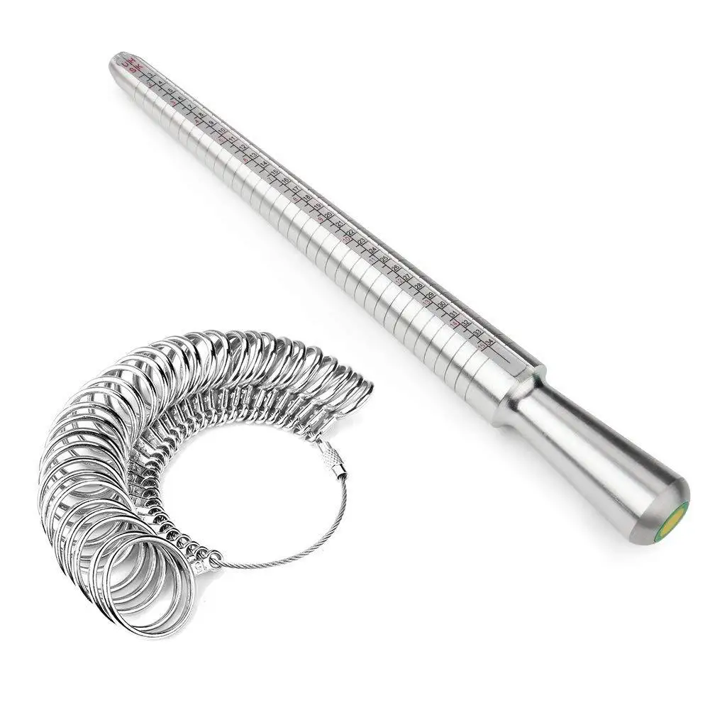 HK/US/JP/UK/EU Aluminum Ring Rod Metal Ring Ring Multi-size Specification Size Measurement Screening Jewelry DIY Tool