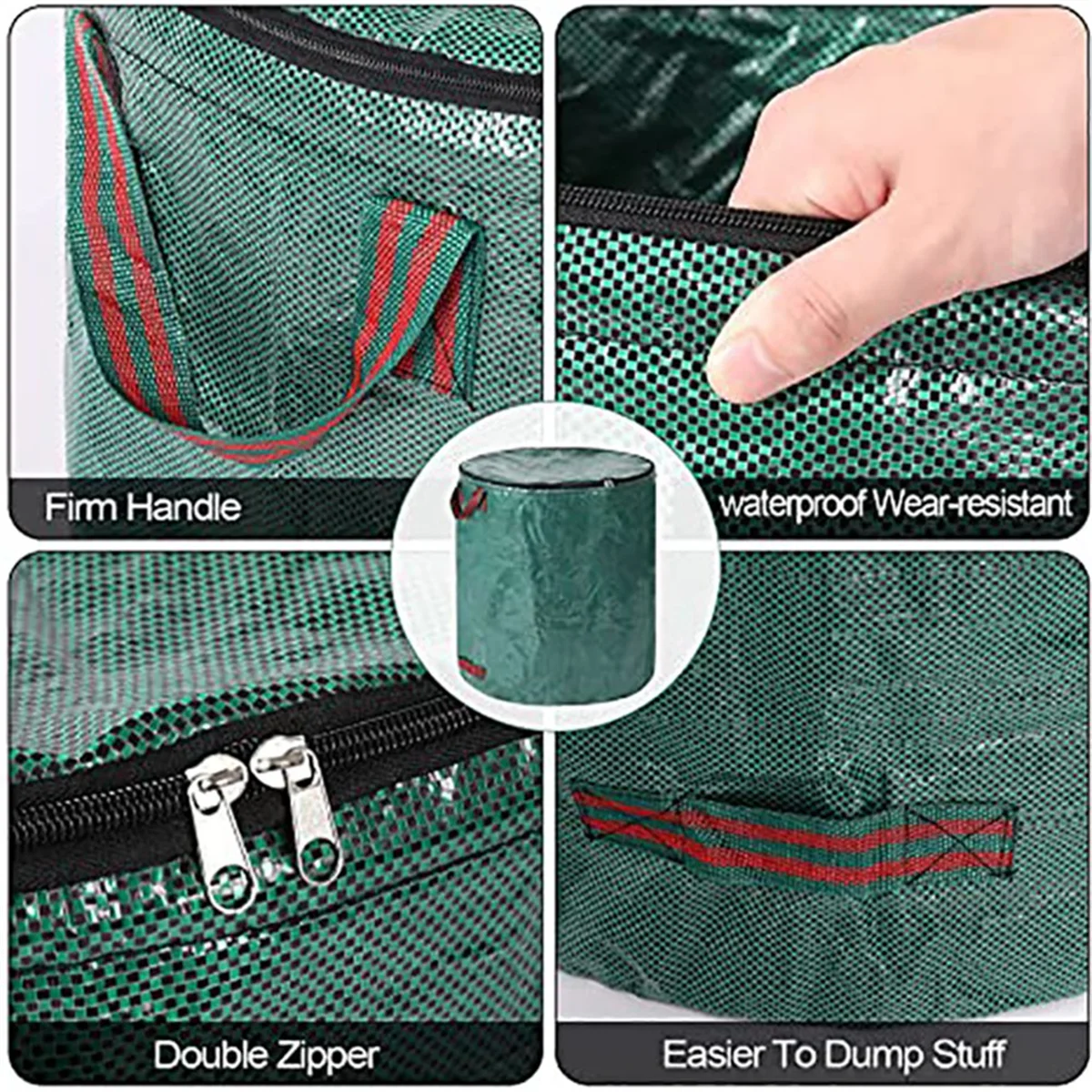 Garden Leaf Bag With Cover Garden Leaf Bag with Cover Garden Leaf Garbage Collection Bag Reusable Waste Bags Waterproof and Tear