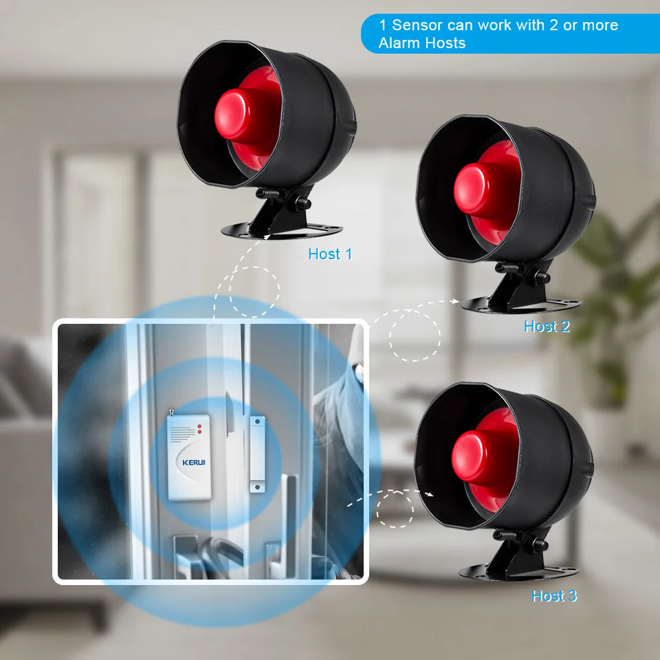 KERUI نظام إنذار أمان المنزل اللاسلكي المرآب لص مع مستشعر الباب PIR كاشف حركة إنذار مضاد للسرقة صفارة الإنذار 433MHz #3