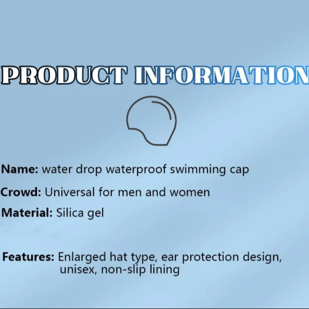 جودة الموضة عدم الانزلاق الجسيمات فقاعة قبعة السباحة حماية الأذن مريحة غطاء رأس السباحة للجنسين الرياضات المائية قبعة الاستحمام #4