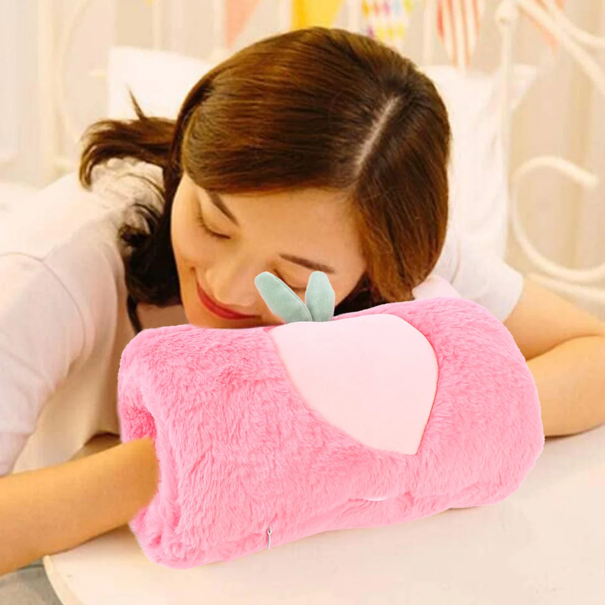 Cuscino riscaldato Scaldamani Scaldamuscoli in pelliccia sintetica Comode cuffie da donna Cuscino decorativo Regalo ideale per le donne Aiuto
