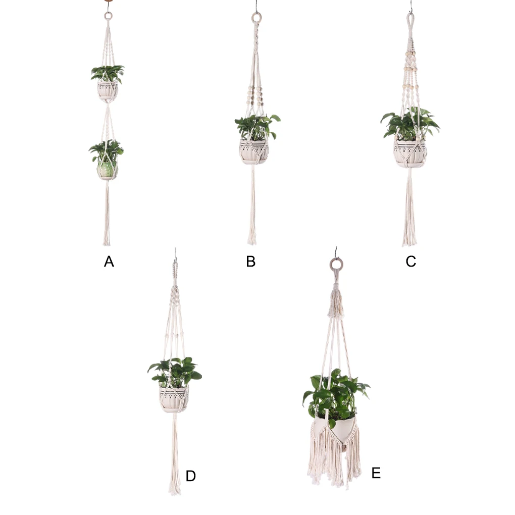 

Cotton Flower Pot Hanging For Outdoor Materials Beautiful High Quality Materials Sturdy Knots Hanging Pot For Outdoor