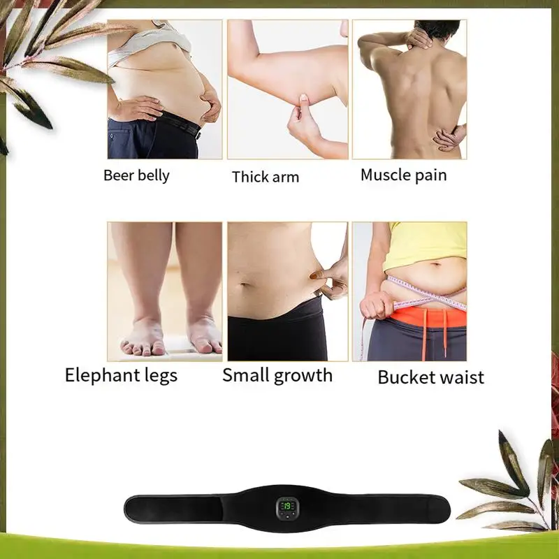 

EMS Electric ABS Abdominal Belt Smart Body Massager Lazy Muscle Training Black Cloth For Home Gym