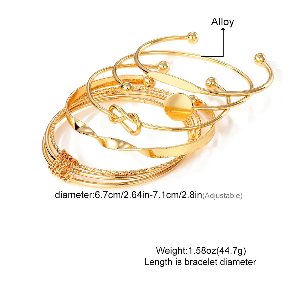 Punk Trendy Multilayer Bracelets for Female Elegant Delicate Twist Sparkling Adjustable Bangles Jewelry Couples Gifts image 6