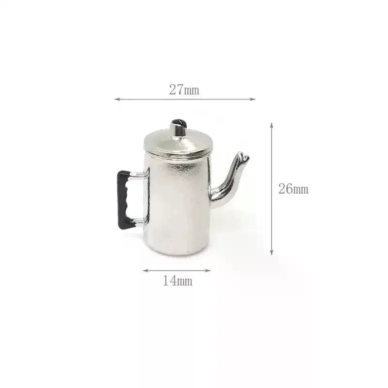 1:12 لطيف دمية المنمنمات غلاية مع غطاء نماذج اكسسوارات المطبخ ل بيت الدمية ديكور الاطفال التظاهر اللعب اللعب DIY بها بنفسك الهدايا #6