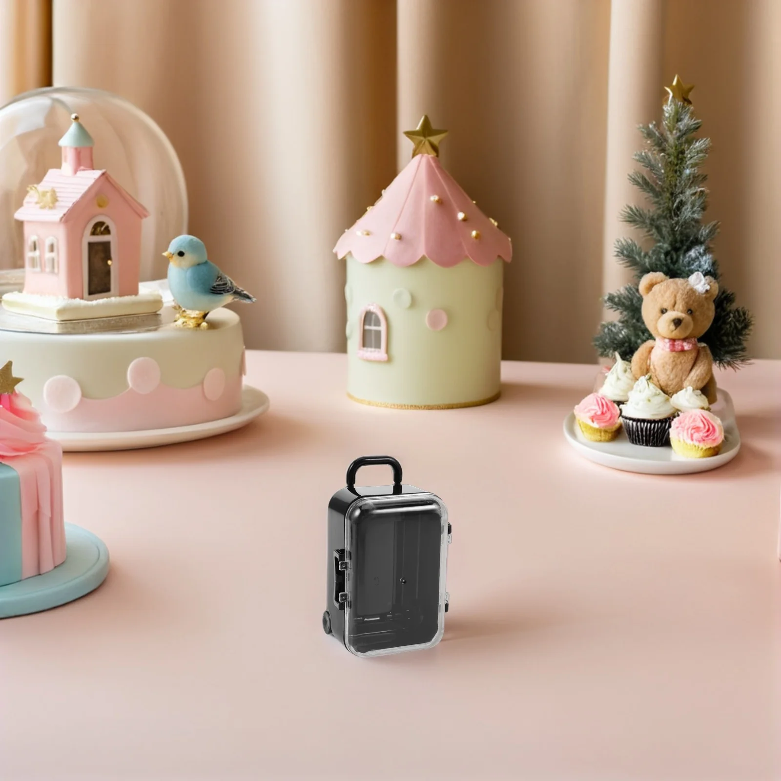 

12Pcs Mini Suitcase Candy Container Transparent Plastic Storage Box Party Favor Wedding Birthday Gift Organizer