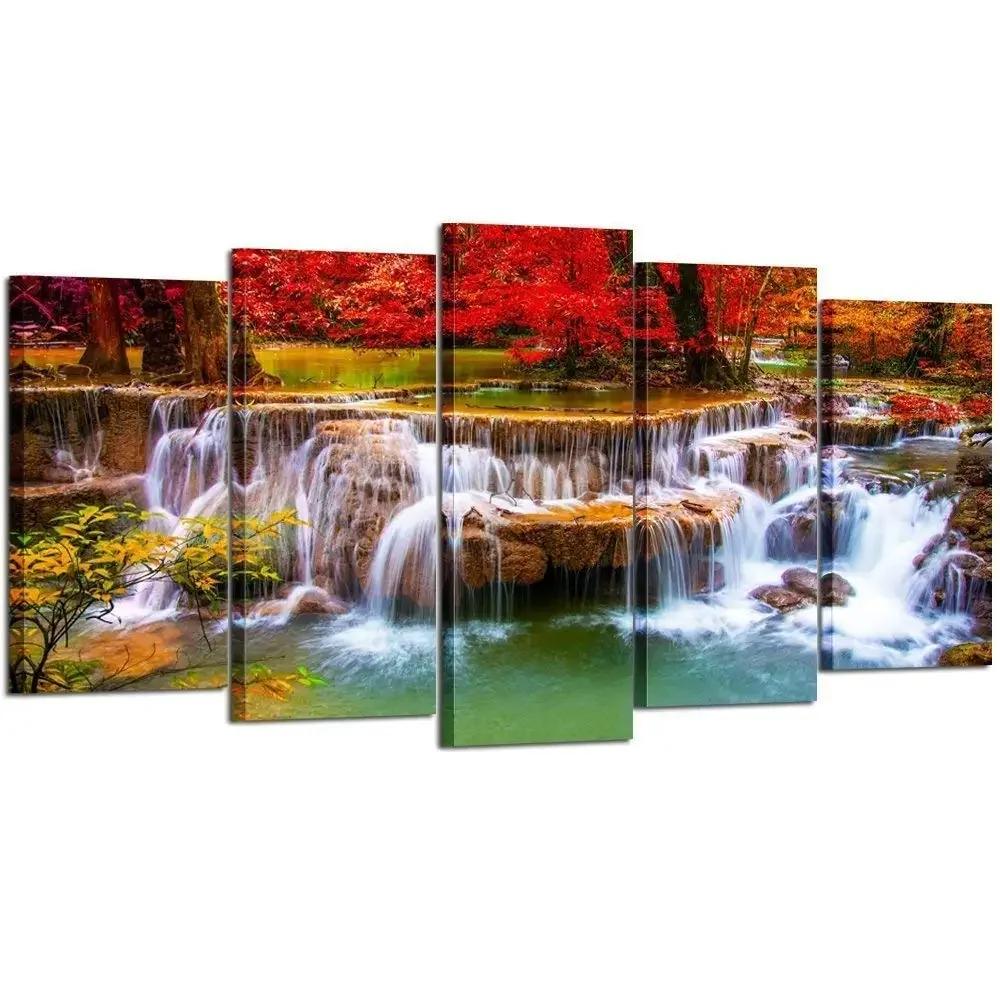 

Wall Flower Natural Scenery Picture Custom Canvas Print 5 Panel Home Good Art Modern Decoration Painting