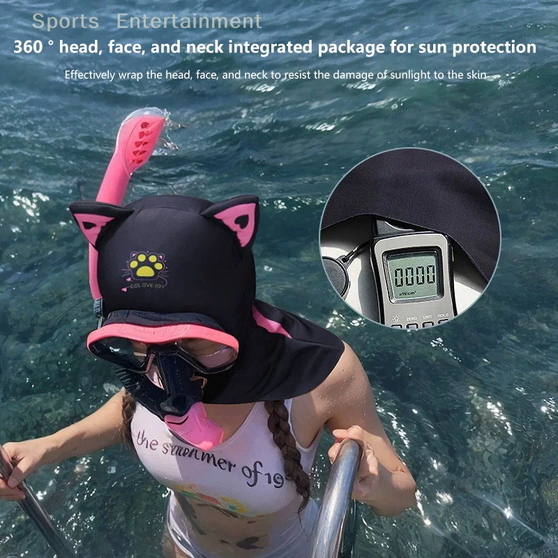 

Плавание Дайвинг Facekini УФ-защита от солнца Полнолицевая маска для головы и шеи Эластичная шапочка для плавания для дайвинга Одежда для водных видов спорта