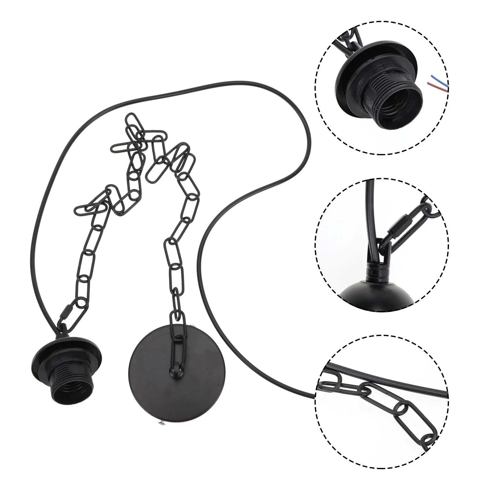 

1Set Iron Lamp Holder Chain for Chandelier Pendant Lighting DIY Retro Industrial Hanging Lamp Decor Accessories Heavy Duty