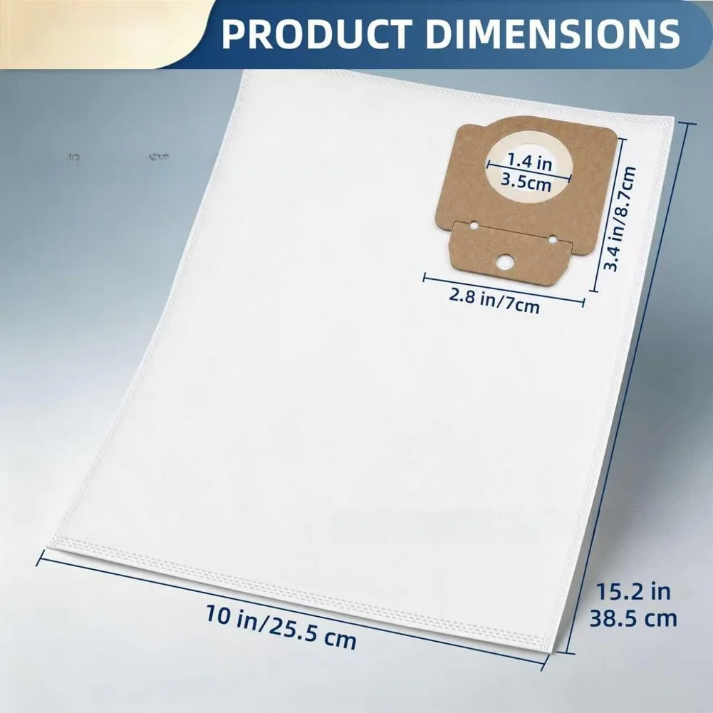 10Pcs For Karcher CV30/1 CV38/2 Vacuum Cleaner Dust Bags Non Woven Filter 10L Multi-Layer Filtration Captures 99.97% Fine Dust