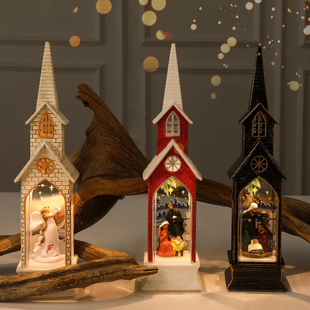 

Dining Table Glowing Church Angel Ornaments Christmas Centerpieces Abs Decorative Lamp