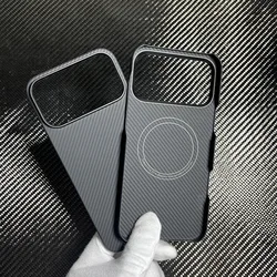 Voor Magsafe Voor Iphone 16 15 14 13pro Max Case 600d Koolstofvezel Lensbescherming Aramide Vezel Magnetische Hoes Voor Iphone 16/15/14