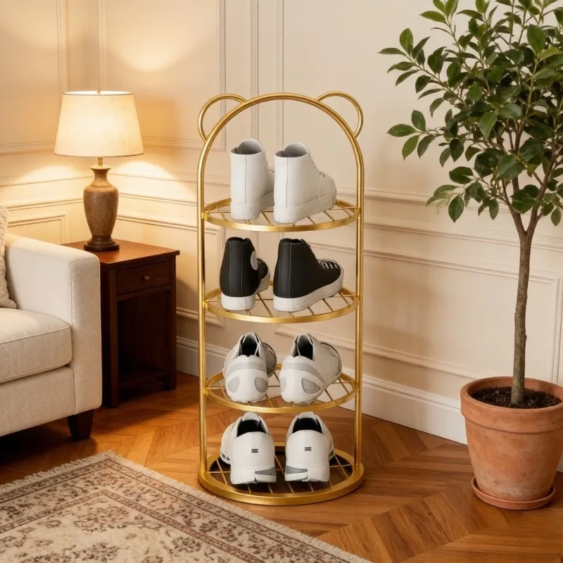 Slim Small Shoe Storage Rack Minimalist Entryway Multi-Tier Organizer Sturdy Shoe Holder