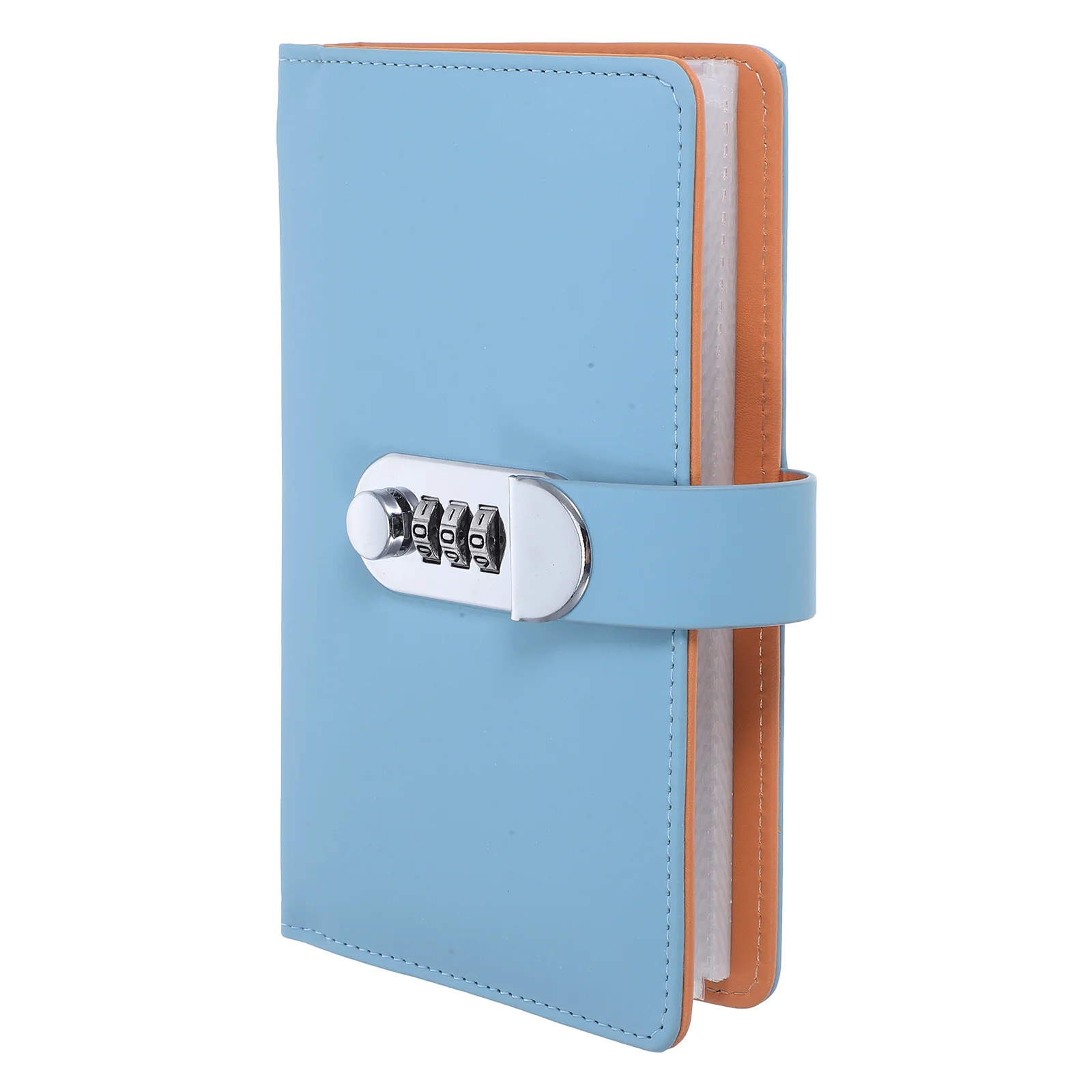 

Password Locked Wallet Financial Planner Book 100 Bills Storage Blue Color Waterproof Design Money Saving Goals Binder