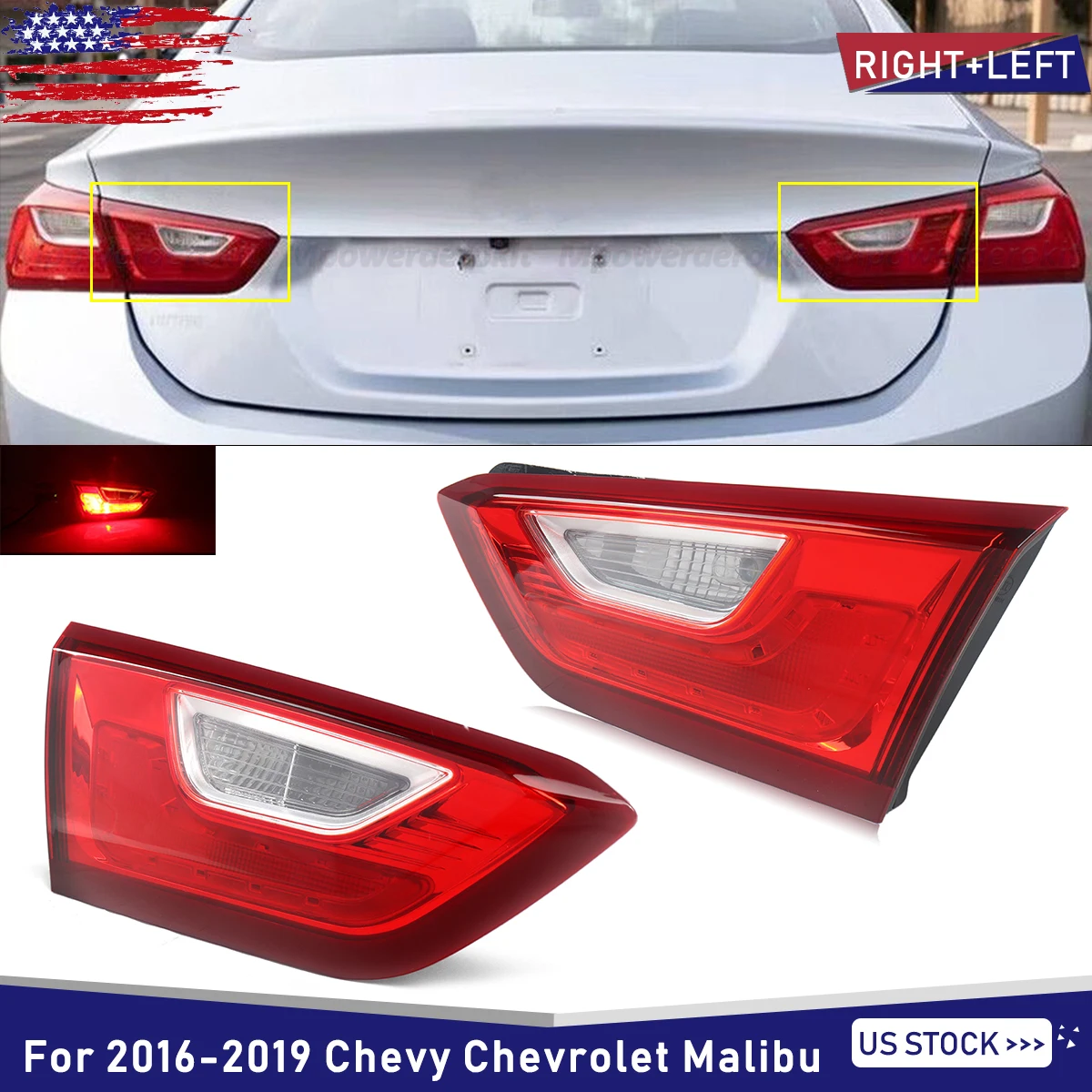 

Задний фонарь в сборе для Chevrolet Chevy Malibu XL 2016-2019, внутренний задний стоп-сигнал, правая или левая сторона (сторона пассажира или водителя)