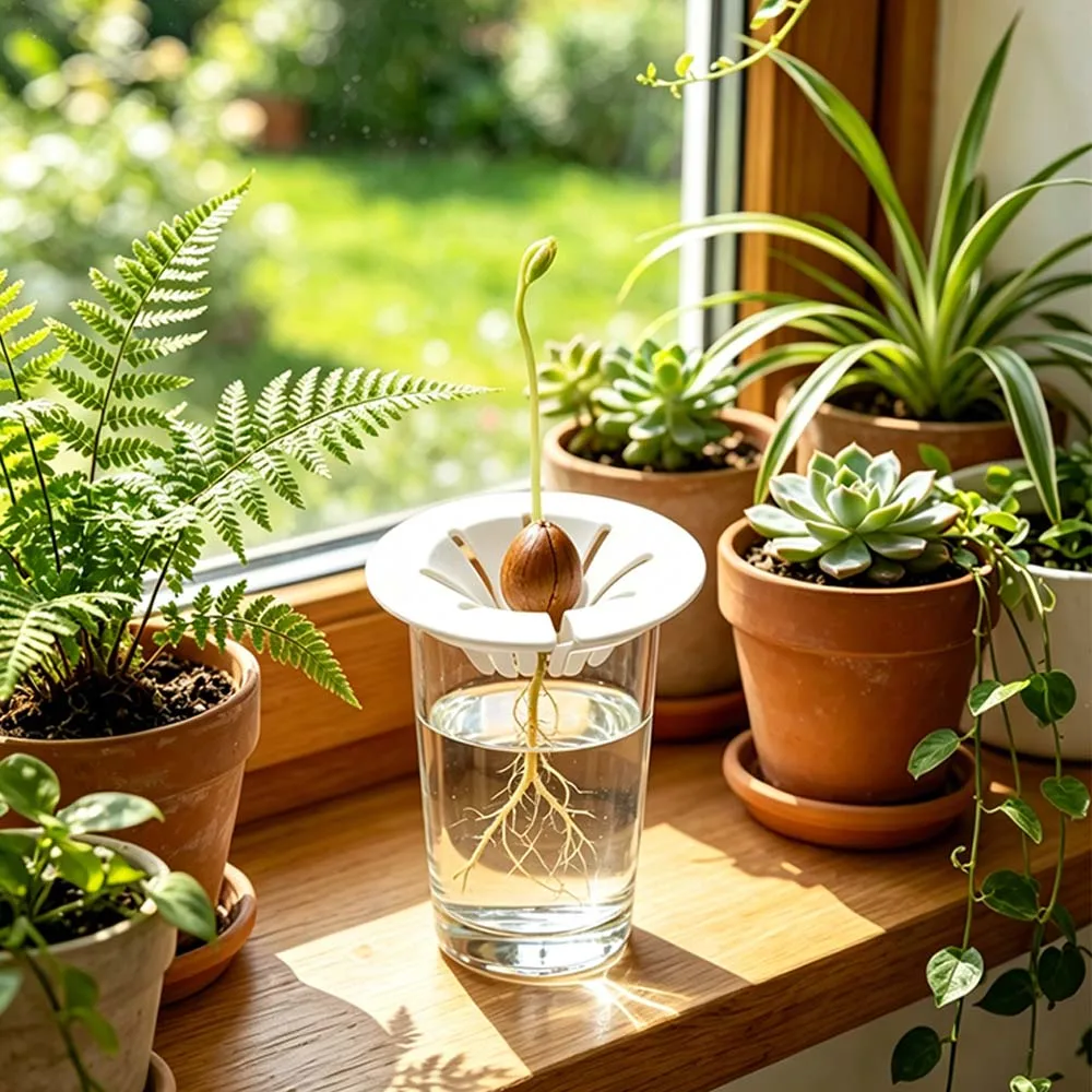 Soil-Free Avocado Planter Sprouting Setup Growing System Seedling Tray Plastic Cultivation Device Hydroponic Grow Kit Office