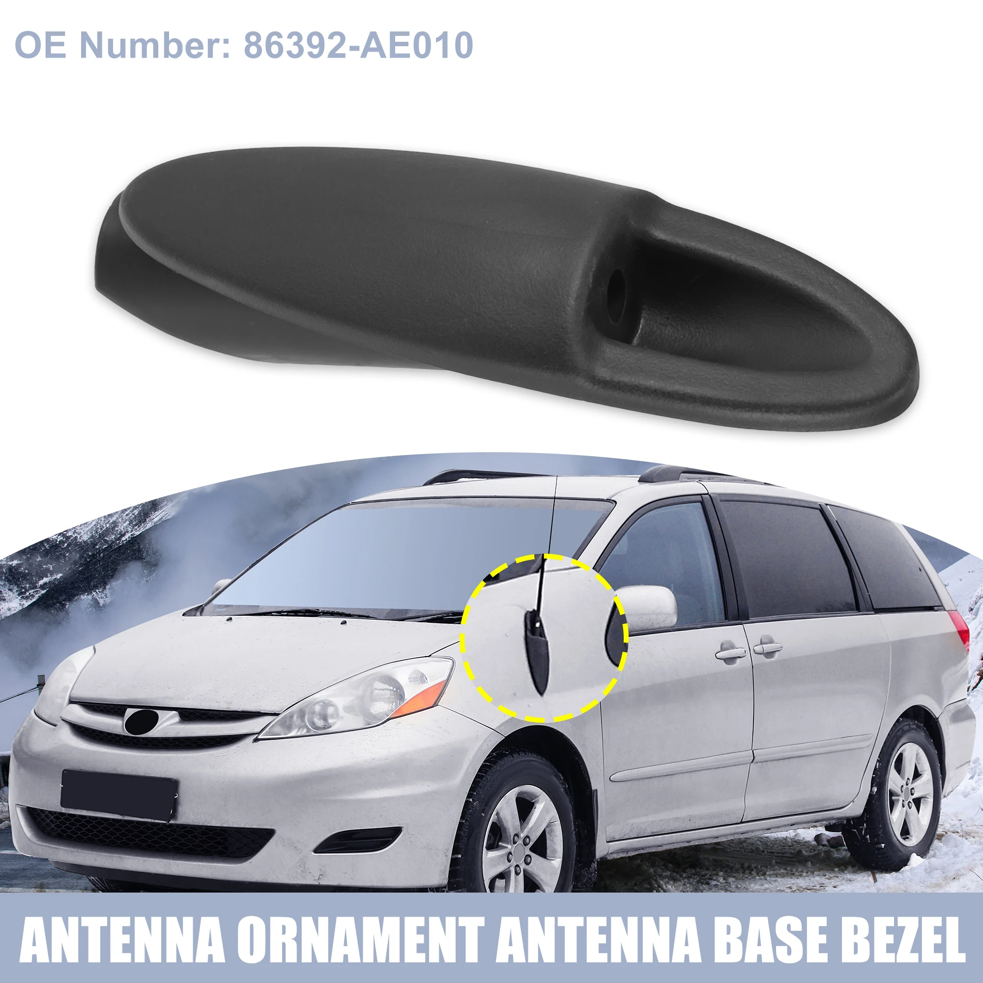 Uxcell Car Antenna Ornament Antenna Base Bezel Replace 86392-AE010 for Toyota Sienna Signal Protective Aerial Car Styling