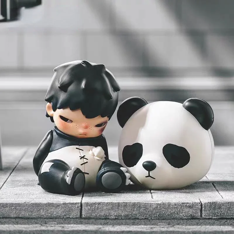 New Hirono Doll Panda Series Limited Elevator Cute Anime Figure Cartoon Pendant Toys Desktop Ornaments Kids Gift Collection