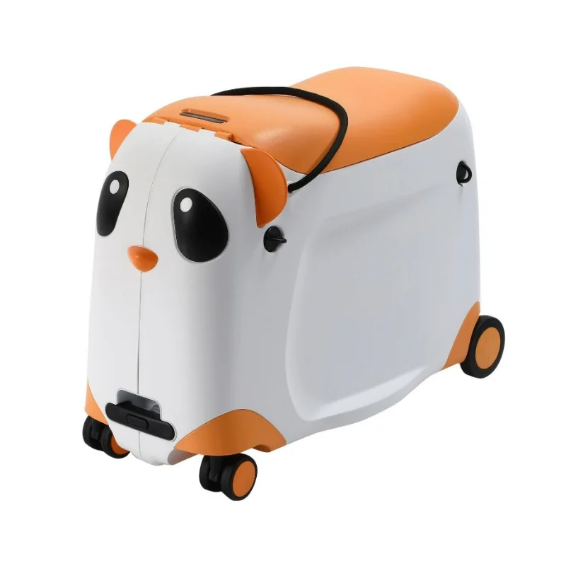 Kids Suitcase with wheels cute Cartoon Panda trolley luggage case Waterproof Travel Bags for Children\'s Sat and Ridden Suitcase