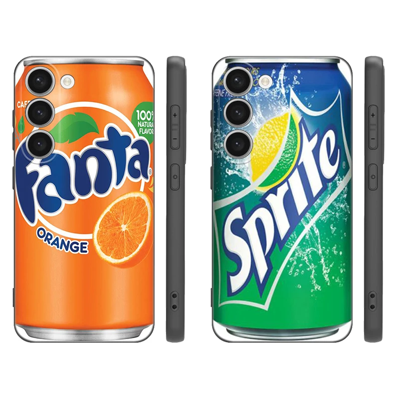 Bebida galletas Chips leche negro silicona teléfono funda para Samsung Galaxy S20 S21 S23 S24 FE S22 S25 Plus Ultra TPU cubierta