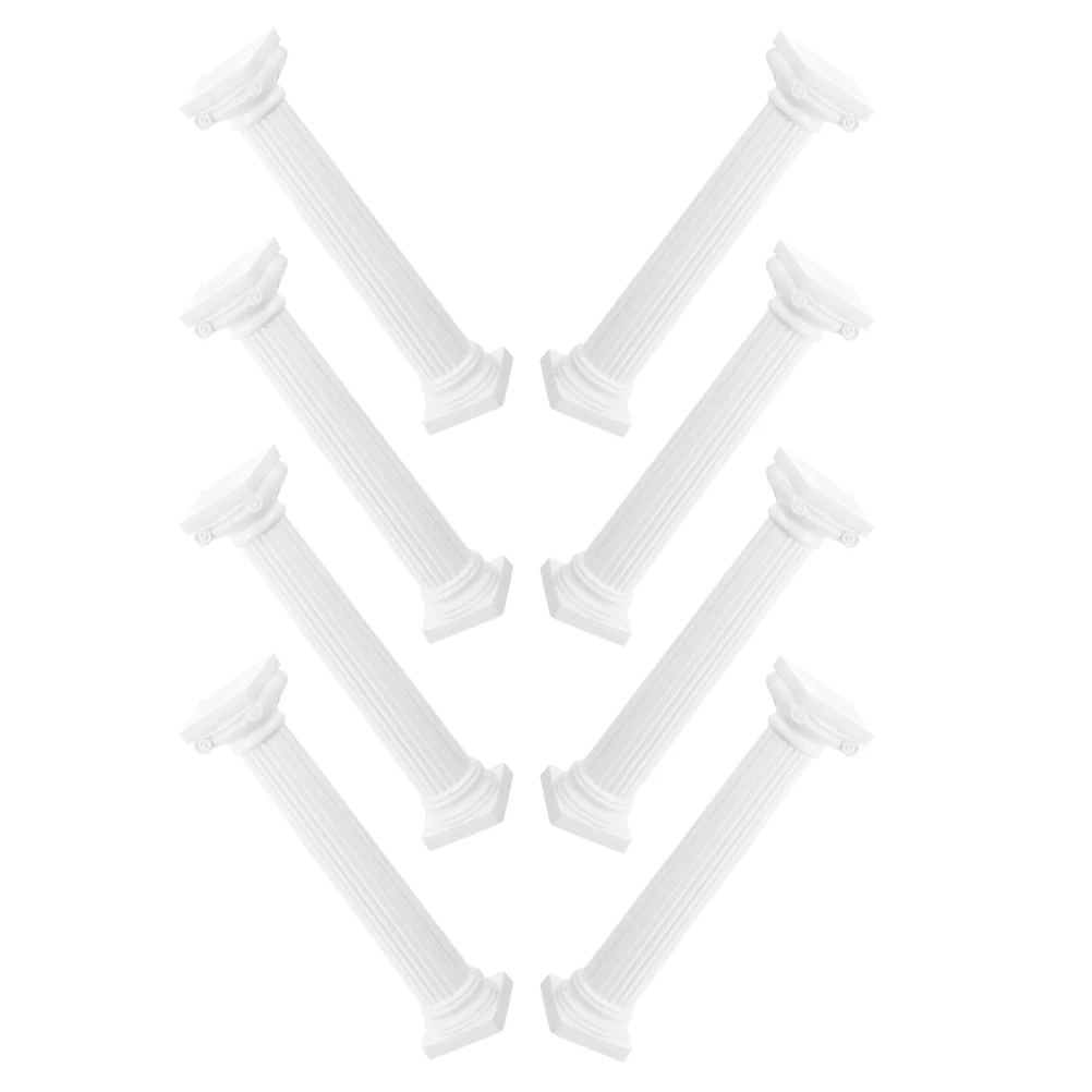 

8pcs Mini Roman Pillar Decoration White Cake Stand For Wedding Home Crafts Diy Decor Cake Pillars Support Tiered Display Sturdy