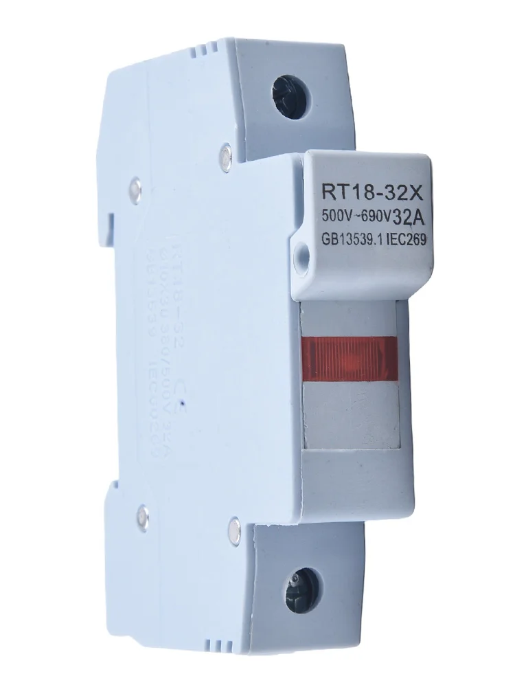 1pc Fuse Base RT18-32X 1P 32A 10x38mm DIN Rail Mount Fuse Holder Base With LED Light Rail Fuse Fuse Base Matches 10×38 Fuse Core
