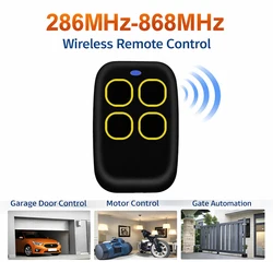 Universal 286โ868MHz Wireless Remote Control 4 Button Copy Code Transmitter for Garage Door Gate Opener Motor Automation System
