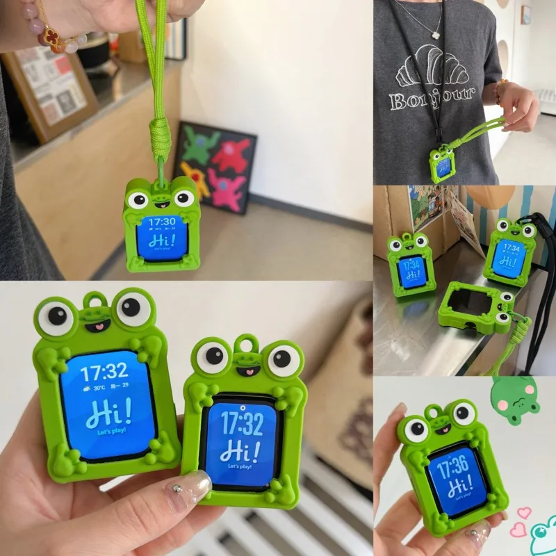 Cute Cartoon Frog Anti-Loss Lanyard Case For Apple Watch Sport 1/2/3/4/5/6/7/8/9st Gen S10 S11 Ultra SE 38/45/41/44/42/46/49mm - view 2