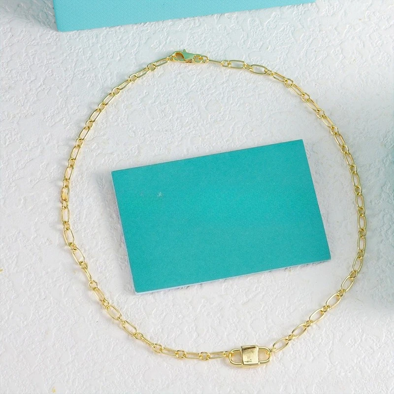 رسالة مزدوجة مشبك قفل رئيس قلادة سوار سلسلة سميكة التجارة الخارجية الكلاسيكية أقراط بسيطة