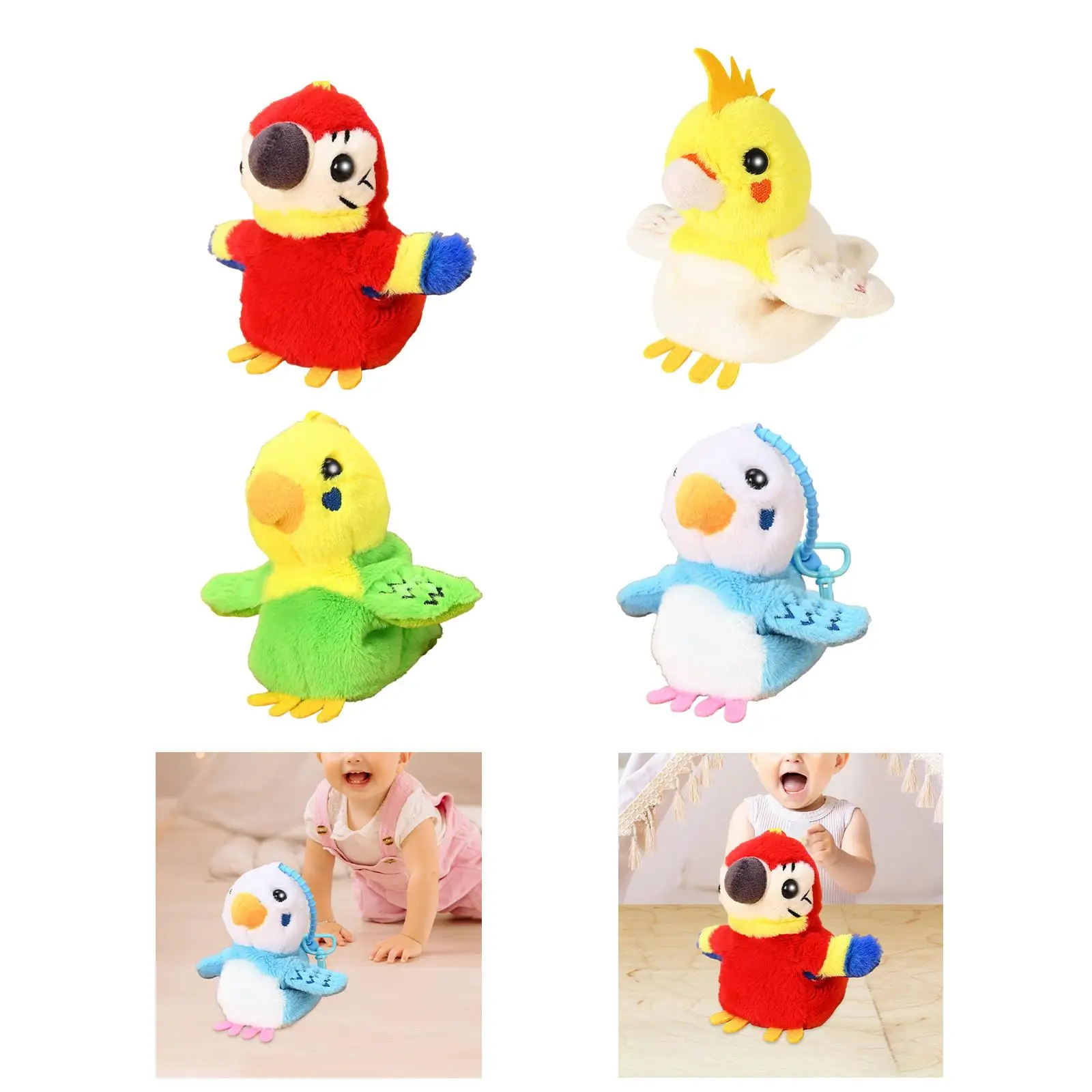 Realistic Electric Parrot Toy Plush Toy Dancing Birthday Gift Parrot Stuffed