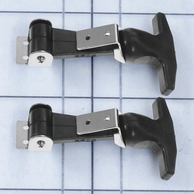 

2pcs Stainless Steel Draw T-Handle Rubber Door Latch For Tool Box Cart Cooler Hood Engineering Machine Heavy Duty