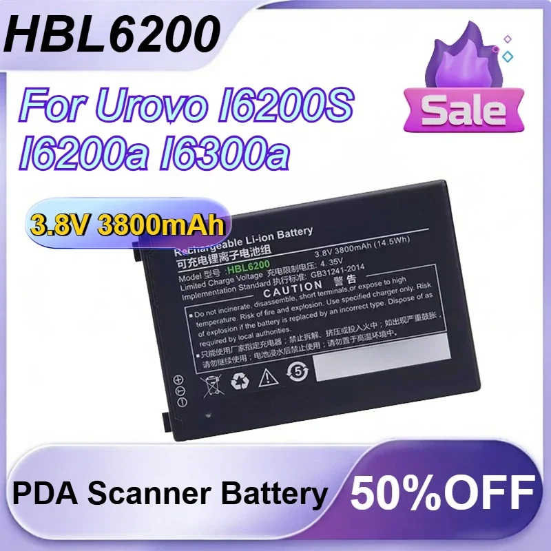 [HBL6200] for Urovo I6200S I6200a I6300a PDA Scanner Batteries 3.8V 3800mAh Battery