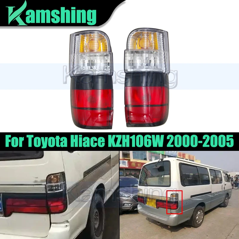 

1pair Rear Bumper Taillight For Toyota Hiace KZH106W 2000-2005 Tail Light Taillamp Rear Brake Lamp Stop Light