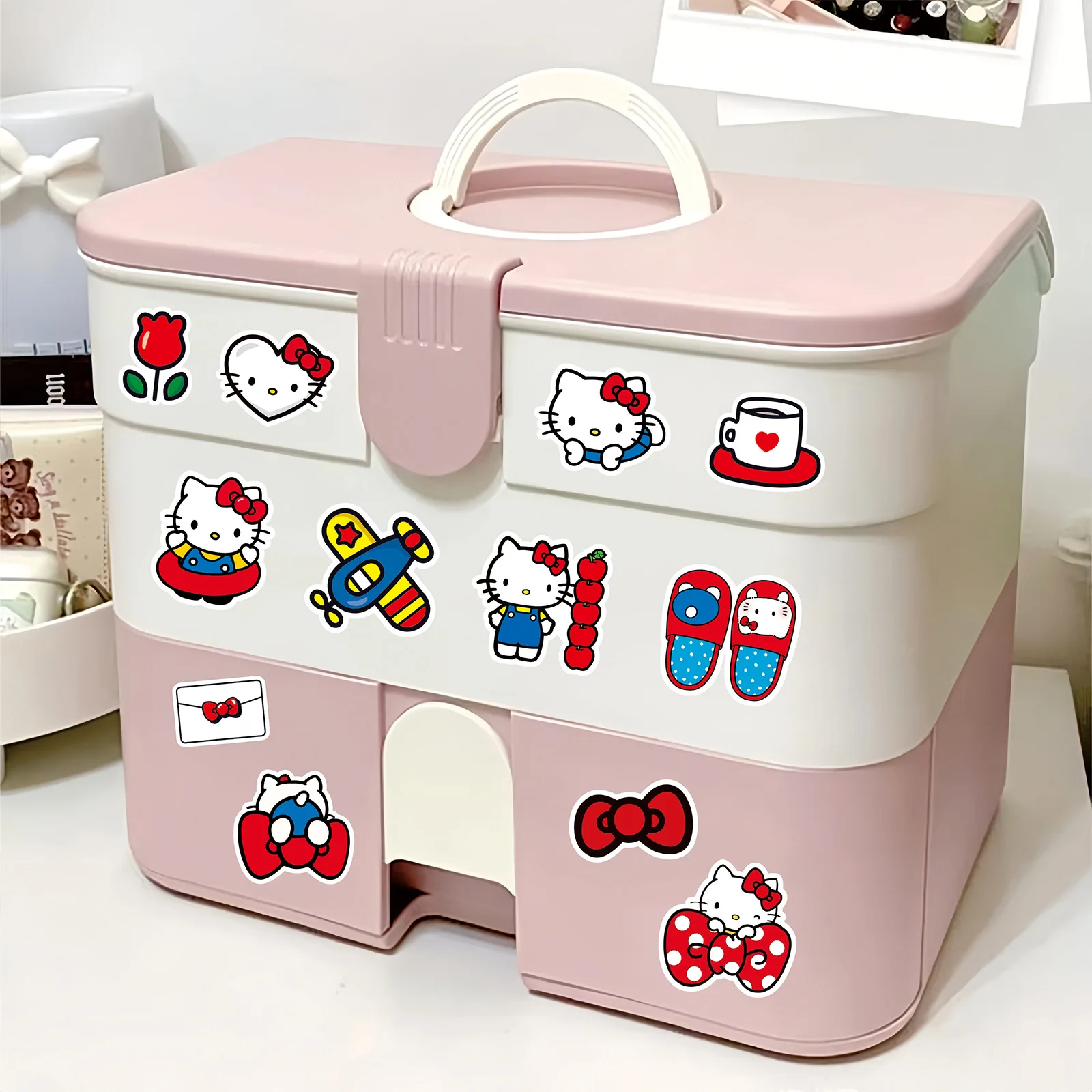 100 Stück Niedliche Hello Kitty Cartoon Sanrio Aufkleber für Scrapbook Handyhülle Laptop Gitarre Notizbuch Kawaii Anime Sticker Spielzeug – Detail 7