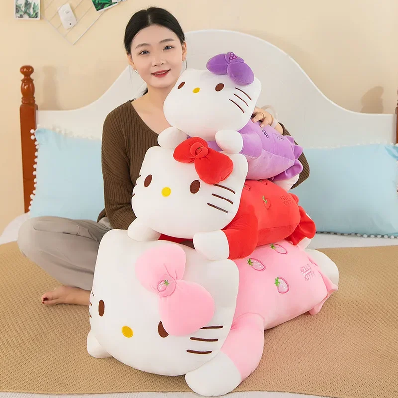 Sanrio 80CM Big Size Hello Kitty Frutta Modellazione Anime Peluche Ripiene Doll Decorazione della stanza Peluche Cuscino Peluche Ornamenti Regali