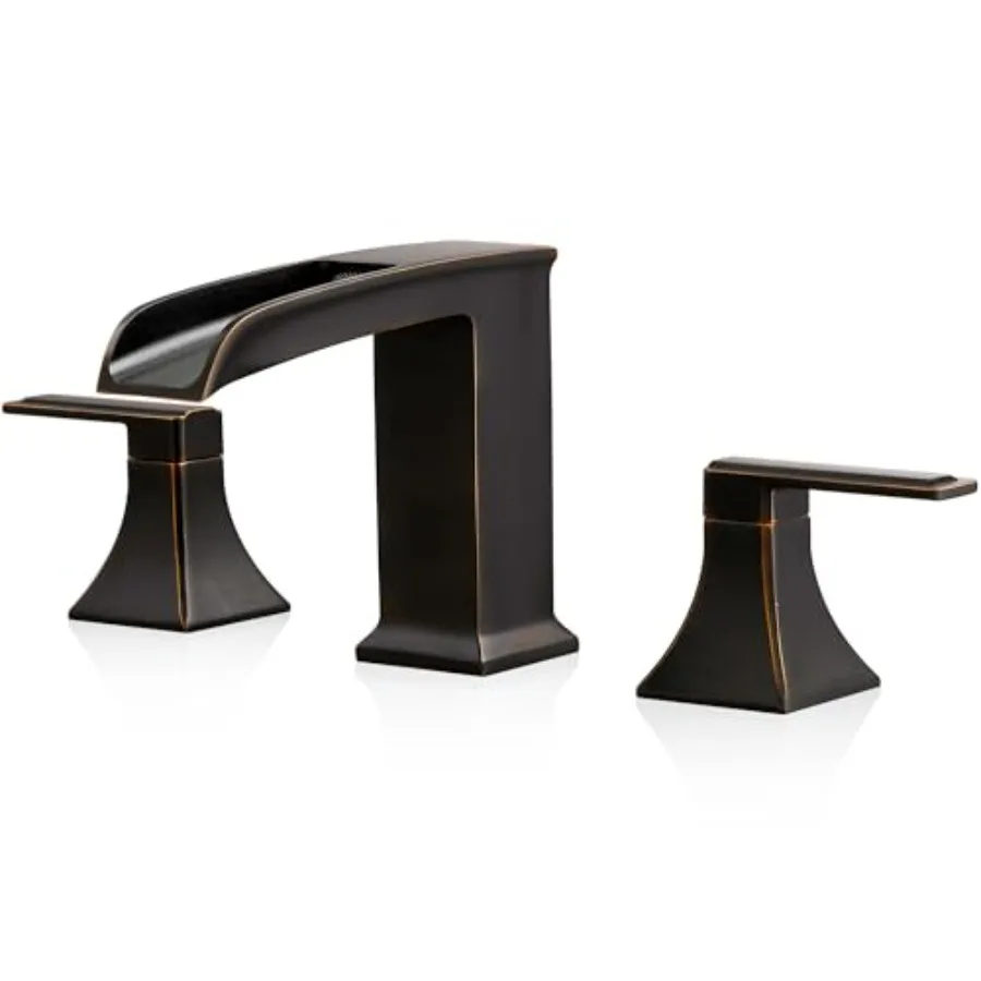 

Смеситель для ванны Waterfall Roman из цельной латуни, цвета состаренной бронзы, с высоким напором, для установки на бортик ванны, комплект из 3 отверстий, широко раскрывающийся, B