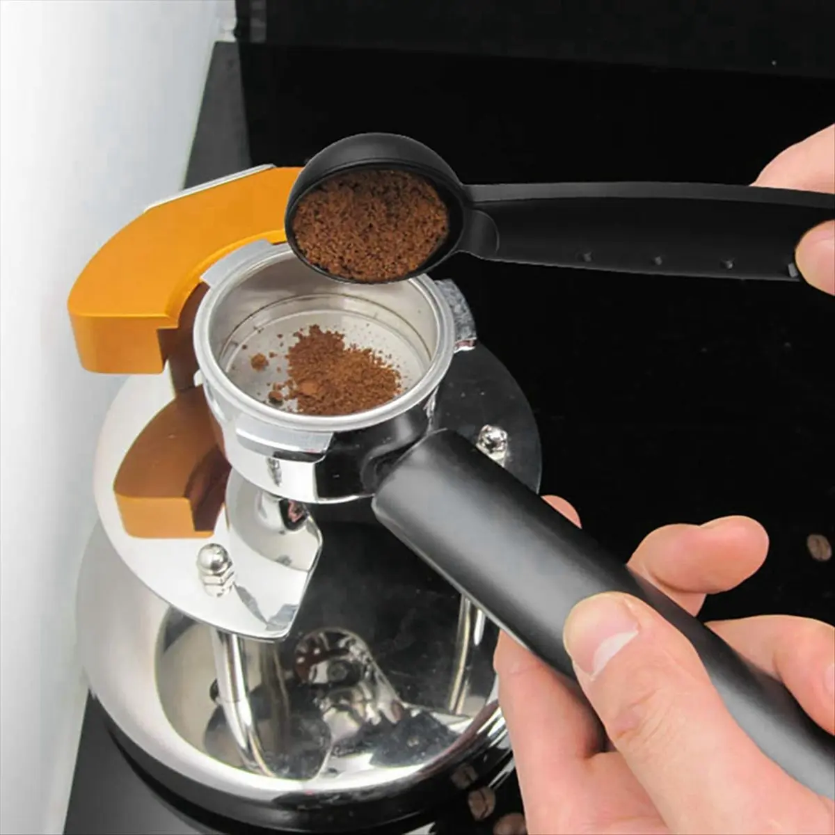 A24I Espresso Tamper with Measuring Spoon, Multifunctional Coffee Bean Press for Coffee Maker - 49mm