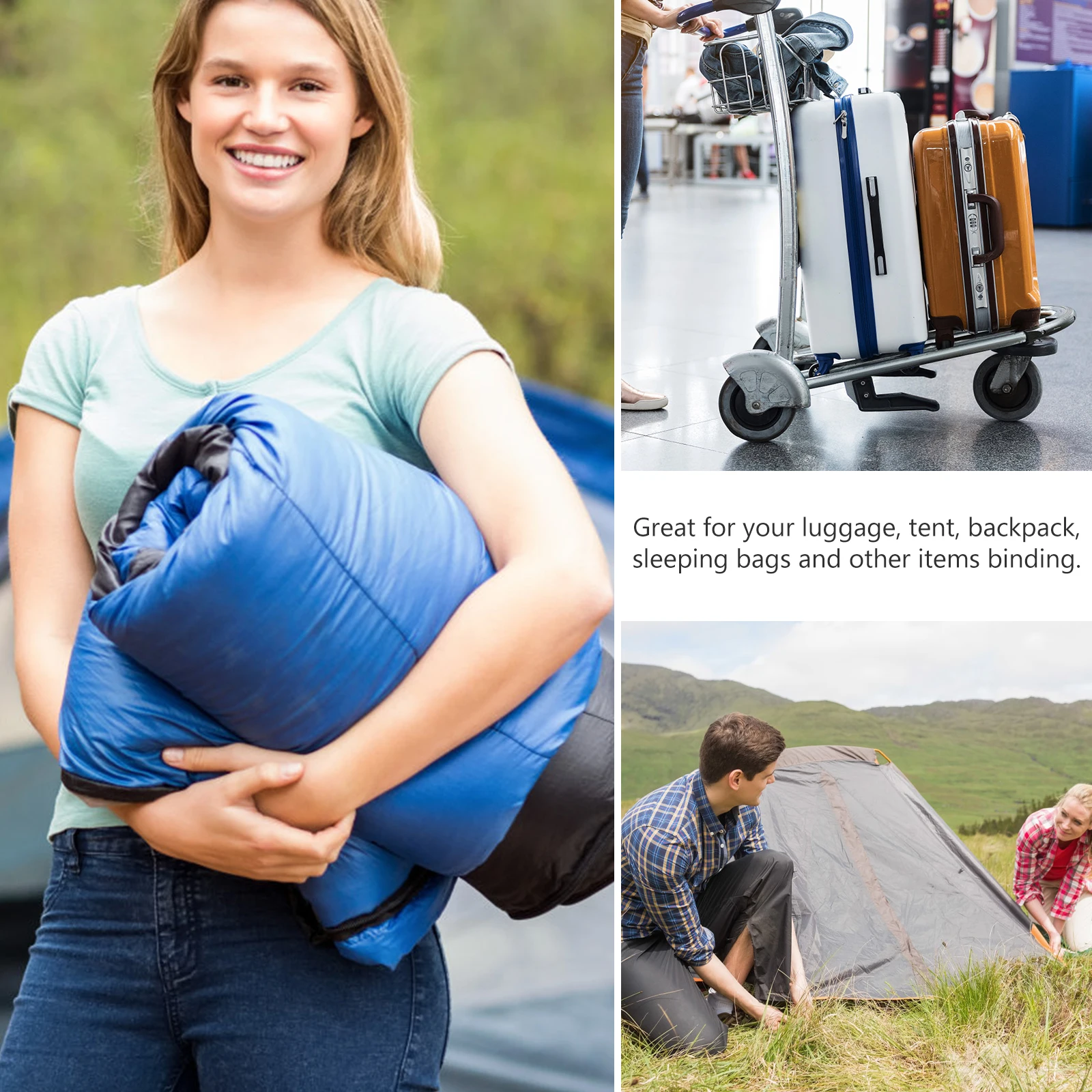 

6 Rolls Binding Bundle Plastic Fixing Strap Strap Rope for Packing Storage Boxes Plastic Rope Luggage Travel Moving