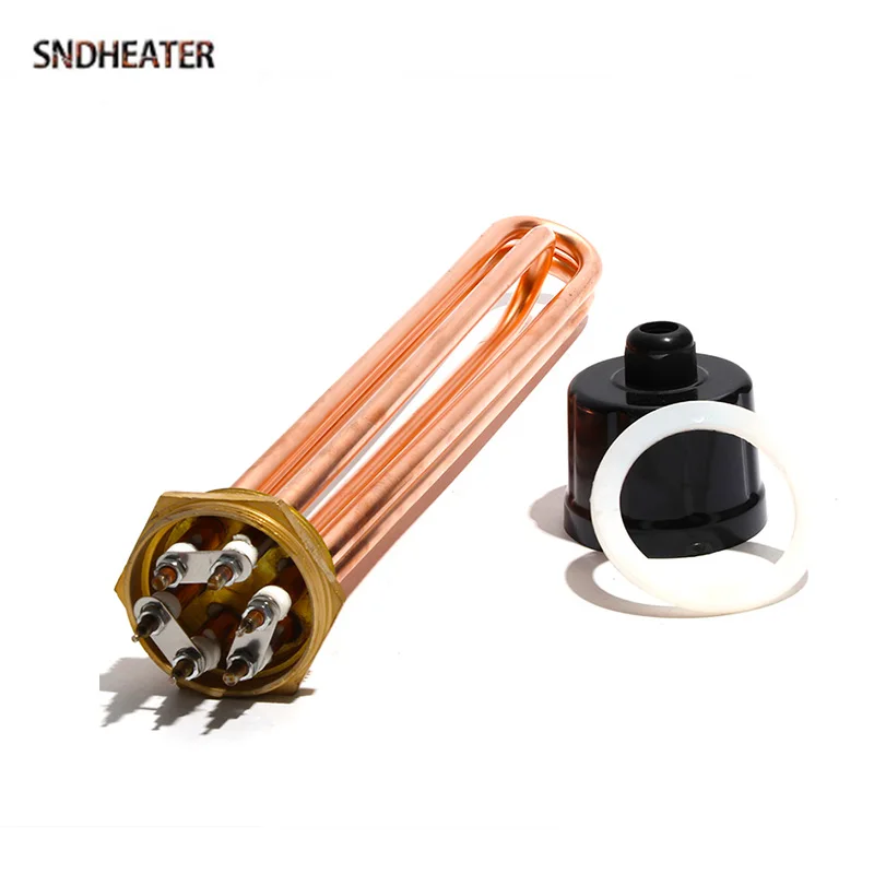 SNDHEATER G2 58MM Thread All Copper Water Boiling Element 3KW 4.5KW 6KW 9KW 12KW Swimming Pool Heating Corrosion Resistance Pipe