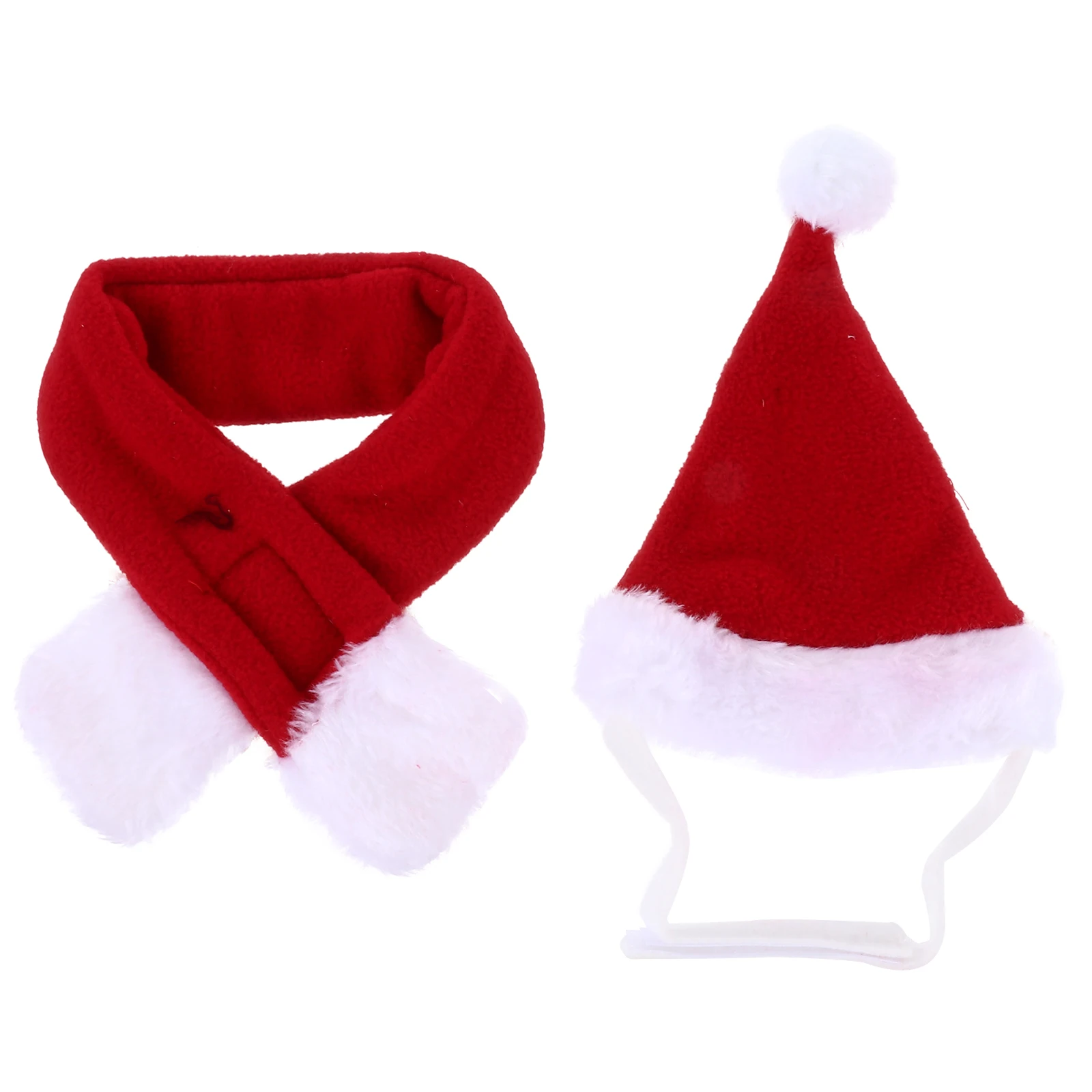 

2pcs Pet Christmas Hat Scarf Set Small Dog Cat Outfits Costume Costumes Cosplay Photo Props Christmas Party Accessories