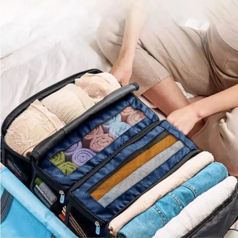 1pc Suitcase Organizer Bag Large Capacity Travel Luggage Hanging Packing Cube Closet Collapsible Storage Daily Carry Pouch - view 2
